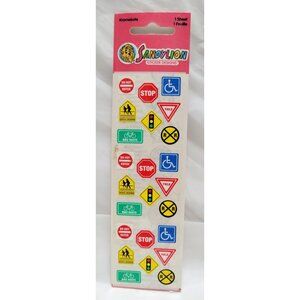 Sandylion Sticker Designs Mini Traffic Signs Dollhouse Crafts 1 Sheet Acid Free